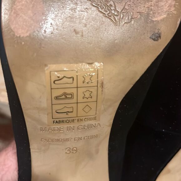 Free People Florence Point Toe Suede Silver Glitter Heels - Picture 8 of 9